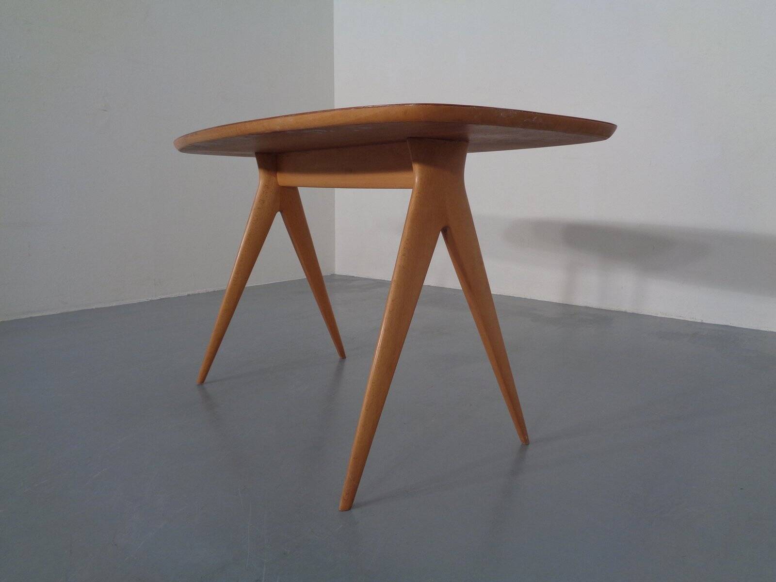 Italian Beech Side Table, 1960s