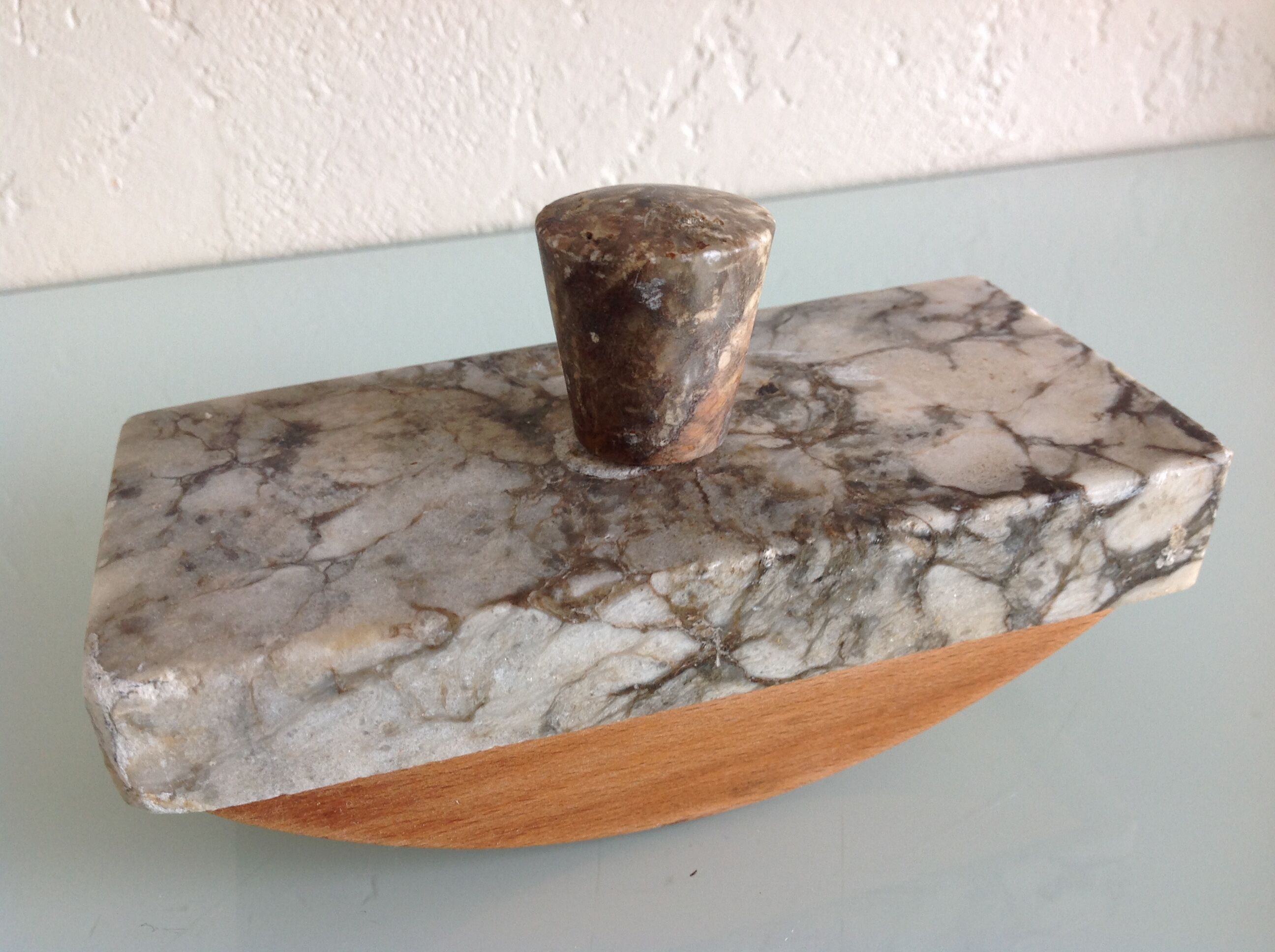 Blotter stamp in gray vintage marble 40s-50s