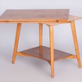 Restored Midcentury Beech Oak Folding Table, Revived Polish, Czechia, 1950s
