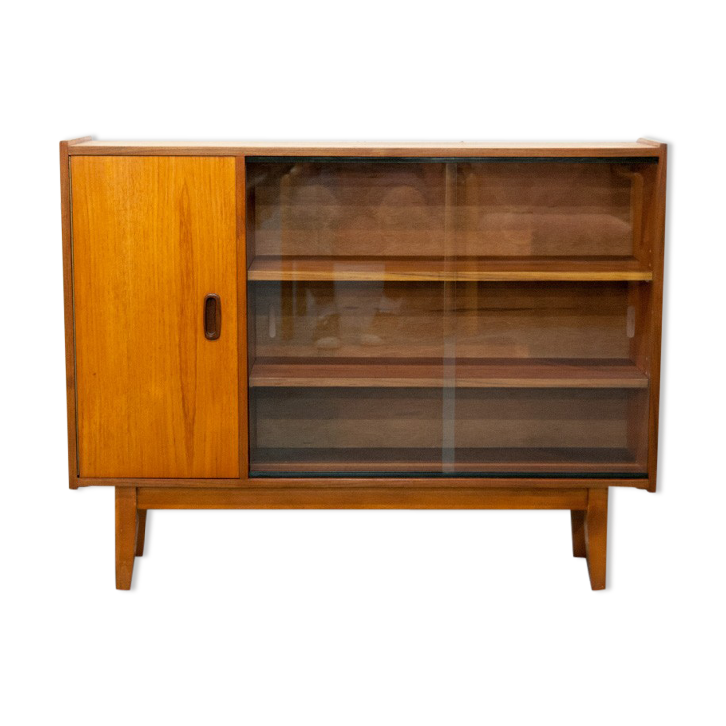 Bookcase with sliding doors