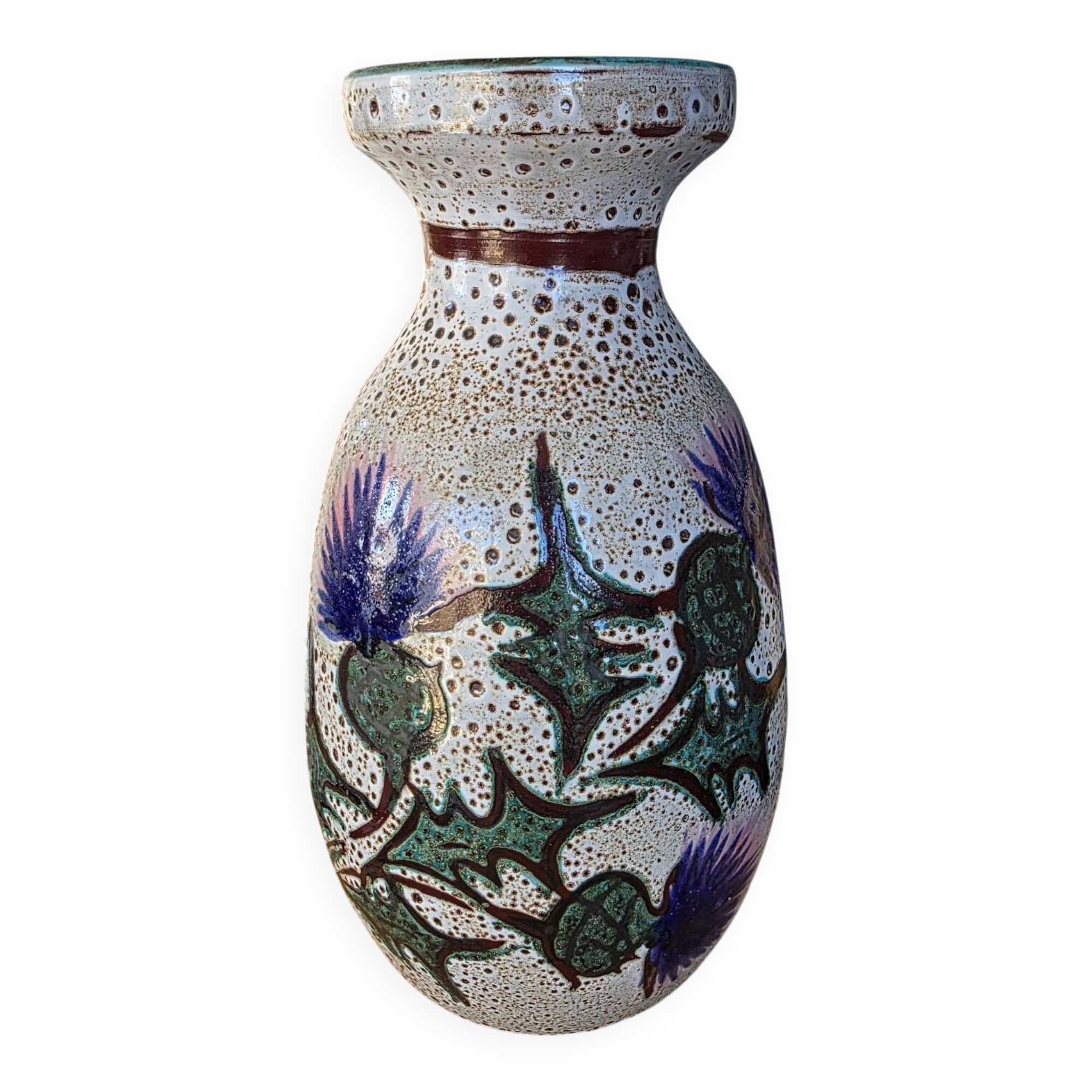 Large Vase "Thistles" by Daniel Étienne – Vallauris - 30 cm