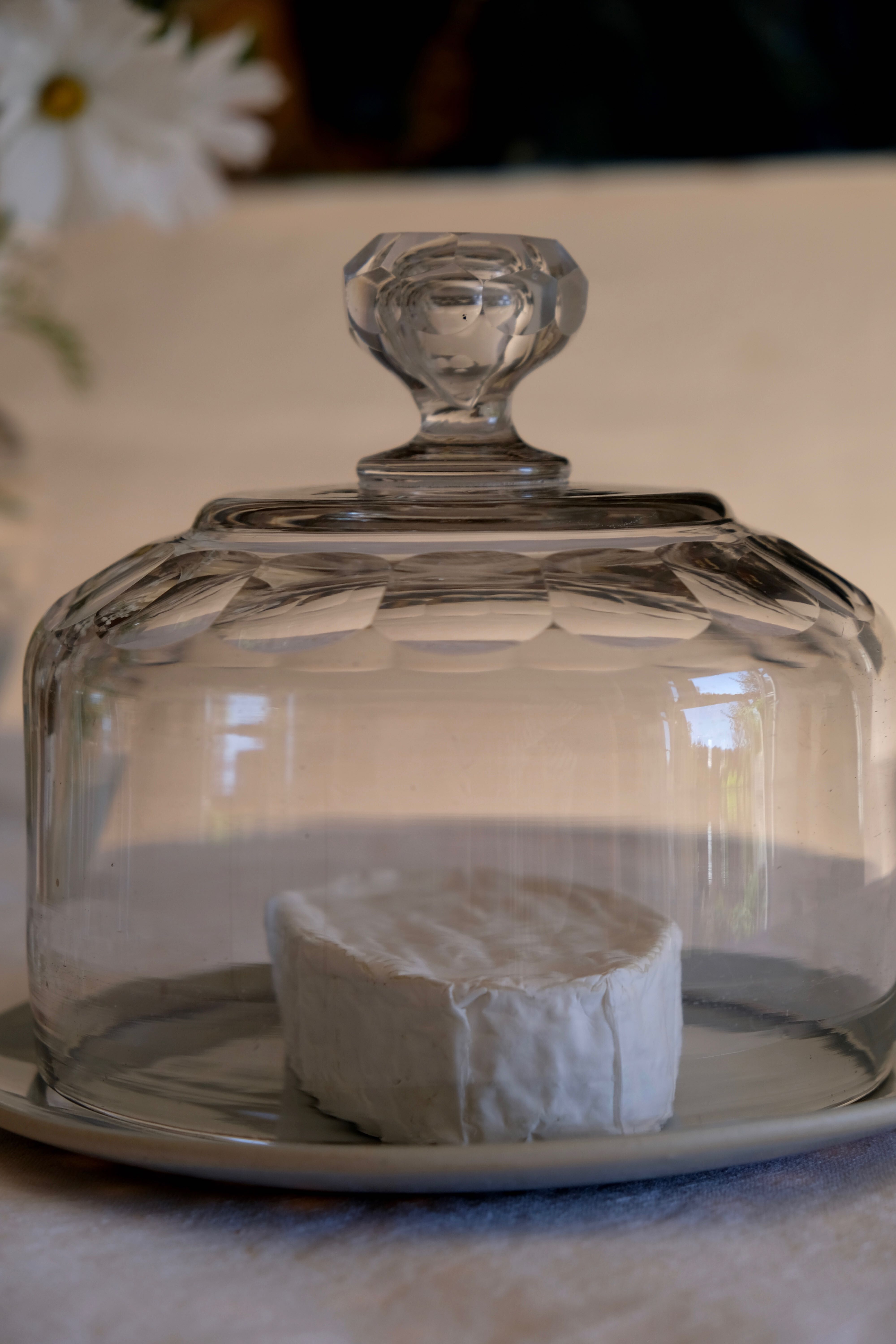 Carved crystal cheese bell