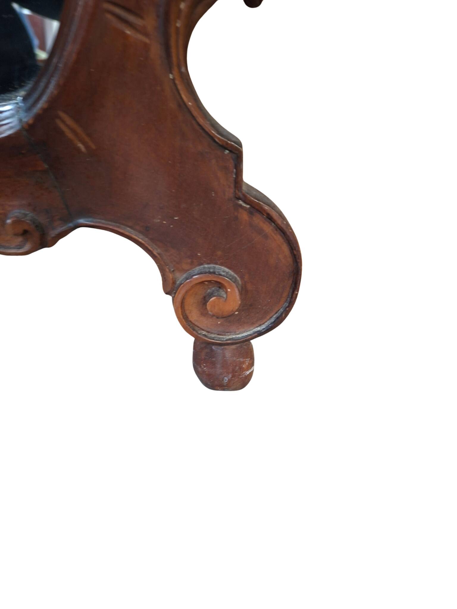Specchio Antico Originale 1870 In Noce Massello Intagliato Stile Rococò