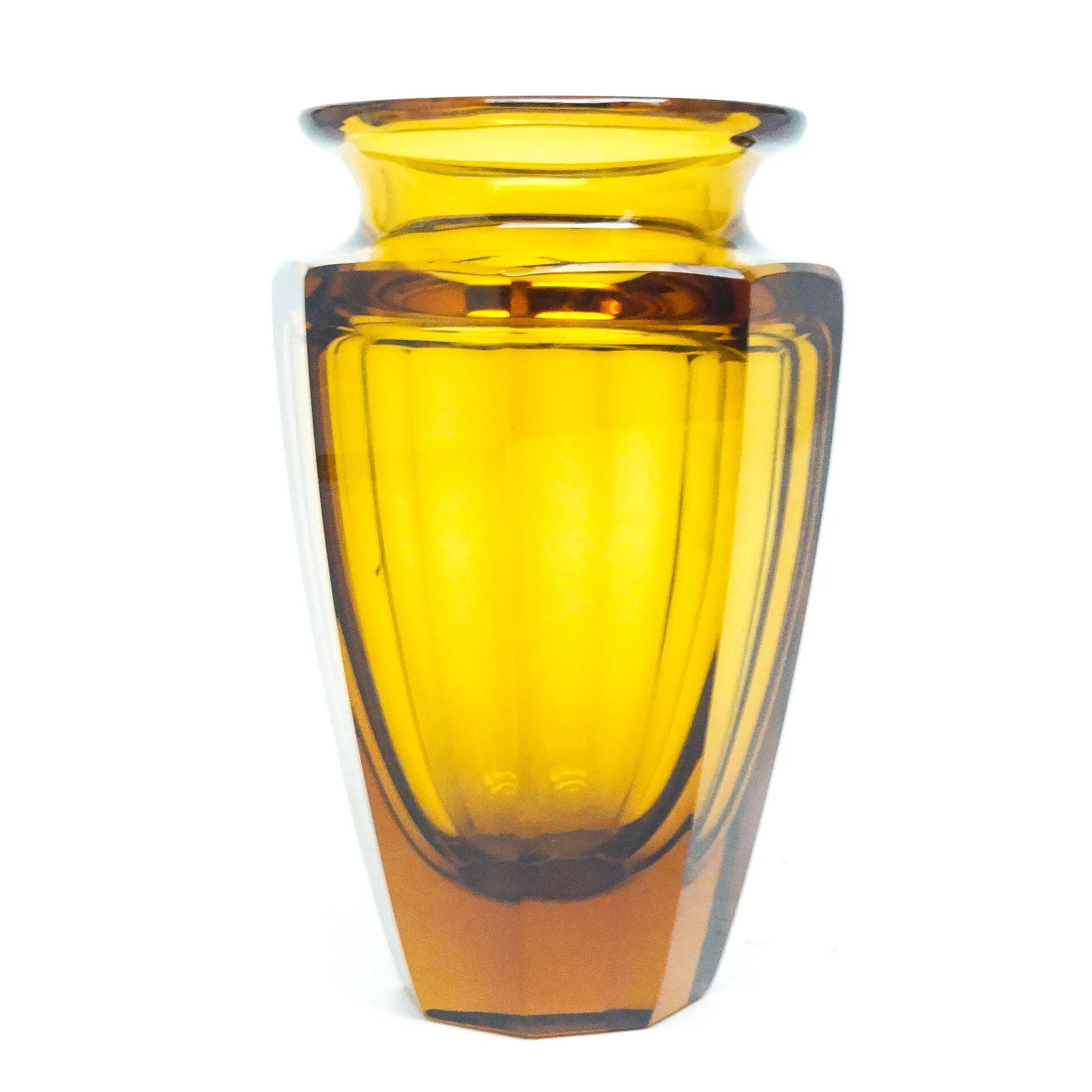 Art Deco vase, crystal, designed by J. Hoffmann, Czechoslovakia, 1930s