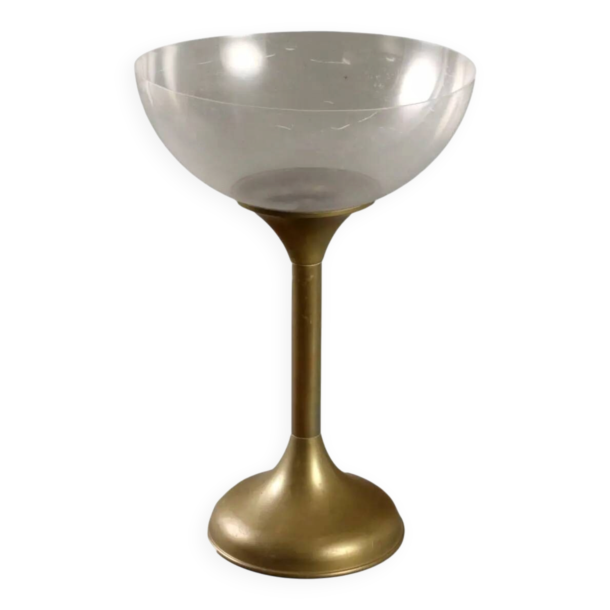 Vintage champagne bucket in brass and plexiglass, Europe, 1970s.