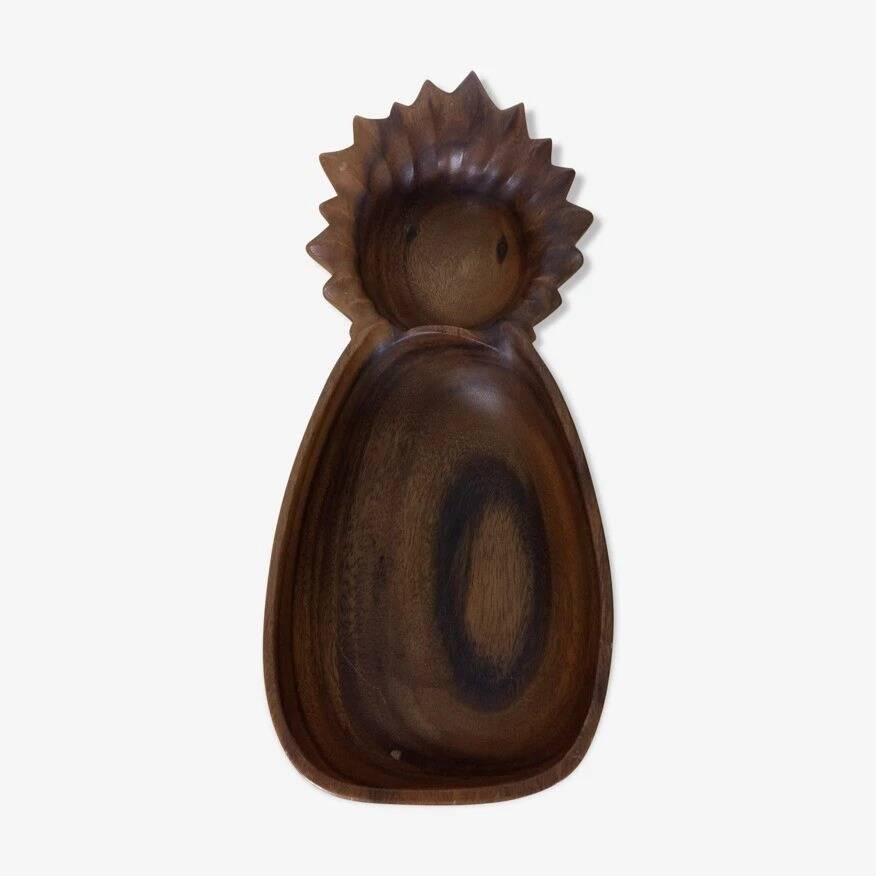 Scandinavian fruit bowl pineapple in teak