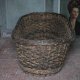 XXL woven basket antique, wicker basket, storage, baker's tool