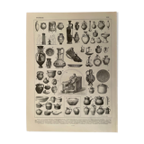 Lithograph engraving on pottery from 1897