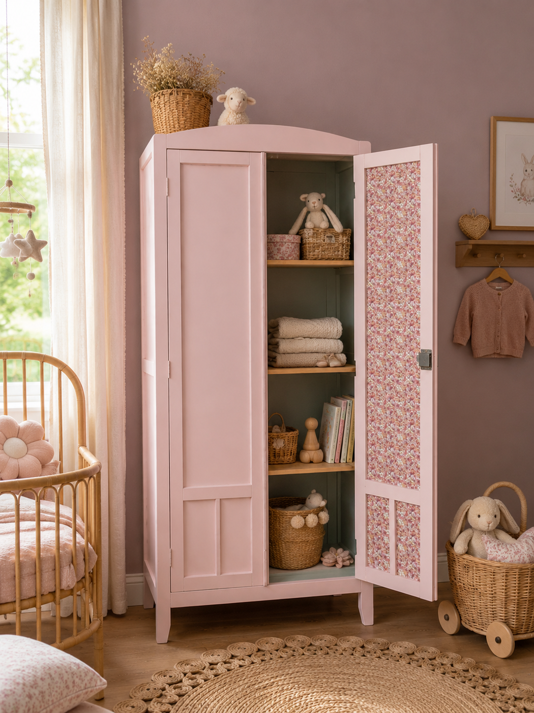 Parisian Art Deco wardrobe rose 1930