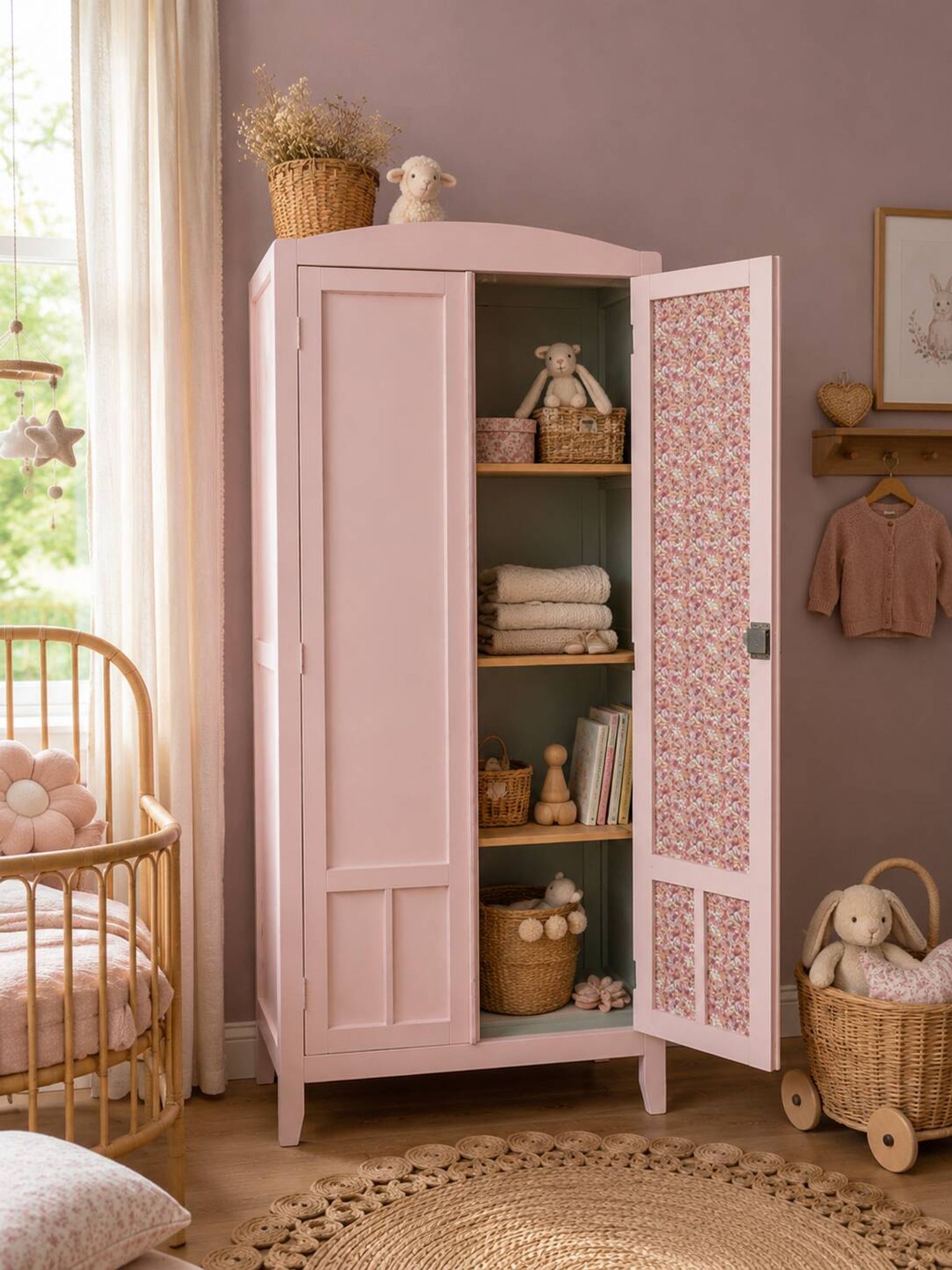Parisian Art Deco wardrobe rose 1930