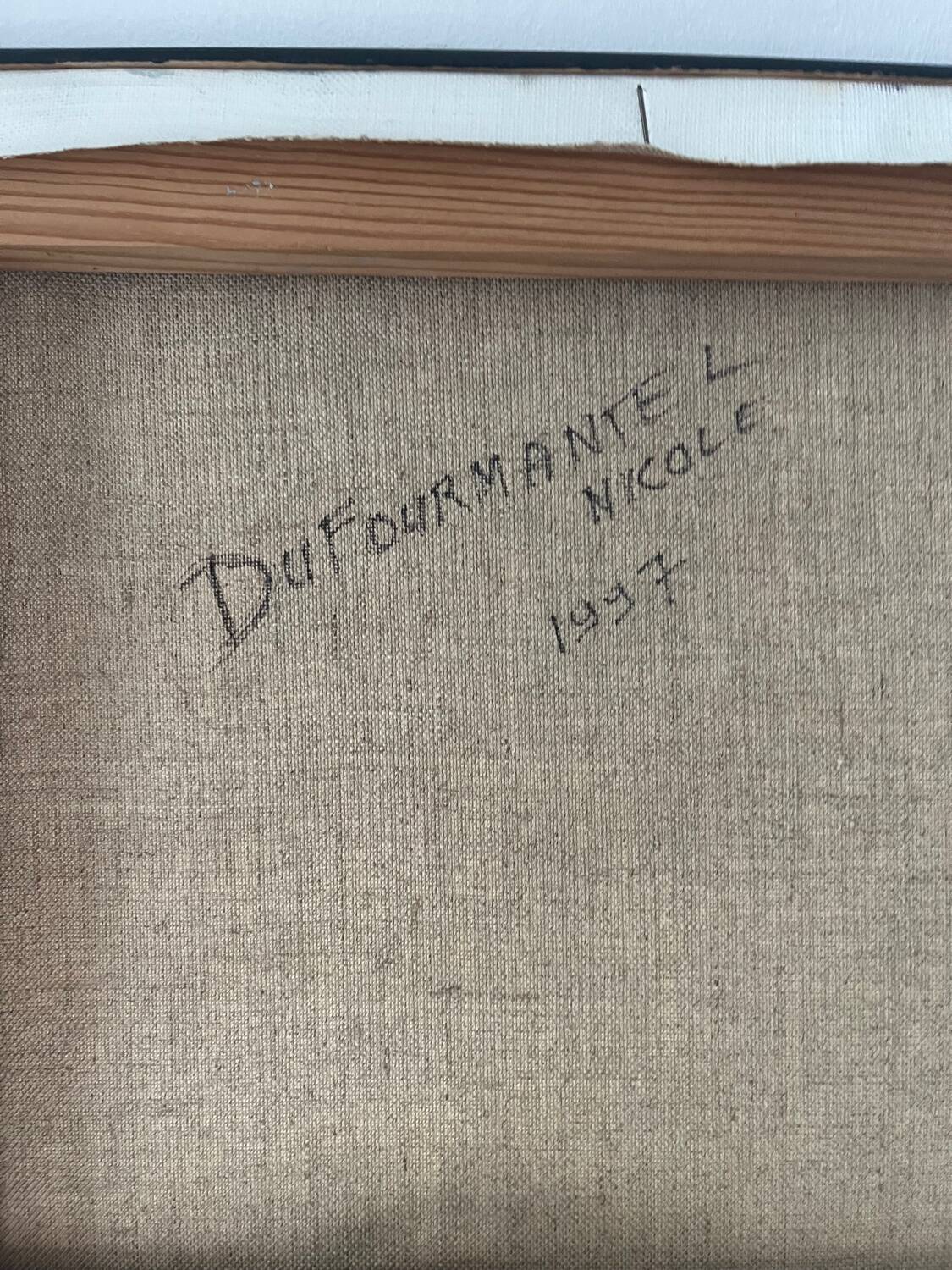 Flowers, oil on canvas signed by Nicole de Fourmantel, 1997