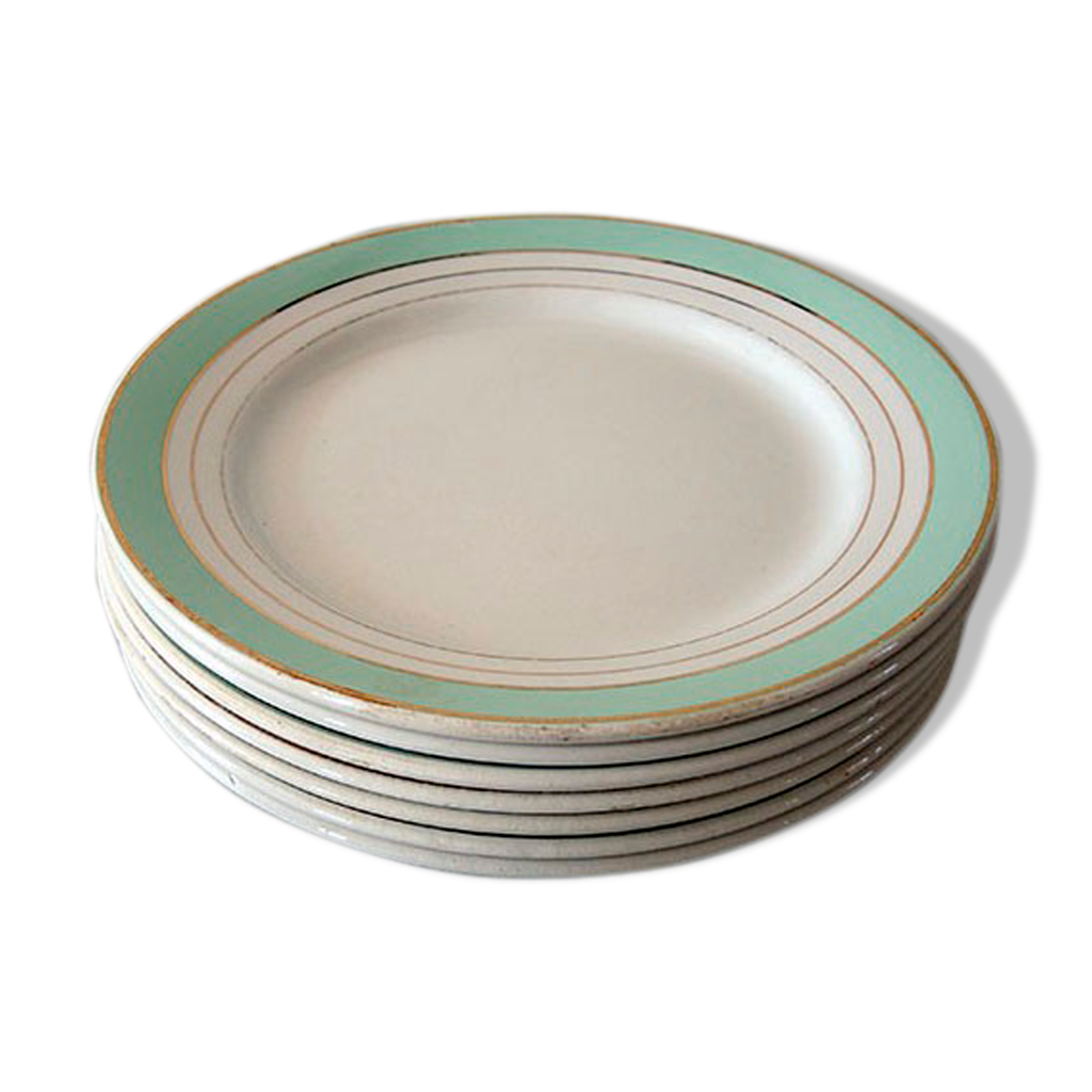 2 ANCIENNES ASSIETTES à dessert Porcelaine de LIMOGES, Fragonard, Scène