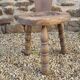 Vintage French Handcrafted Wooden Child's Stool with Added Back