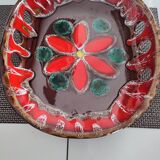 Magnificent decorative plate or fruit bowl signed Vallauris vintage.