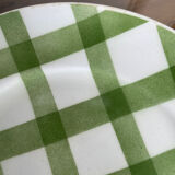 Set of 5 flat plates Orchies Moulin des Loups with green checkles