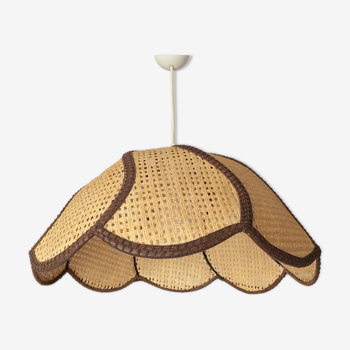 Vintage pendant lamp in natural fibers and fabric
