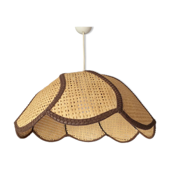 Vintage pendant lamp in natural fibers and fabric