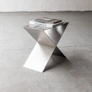 Contemporary stainless steel side table by Lena Coupez, Belgium, 2024