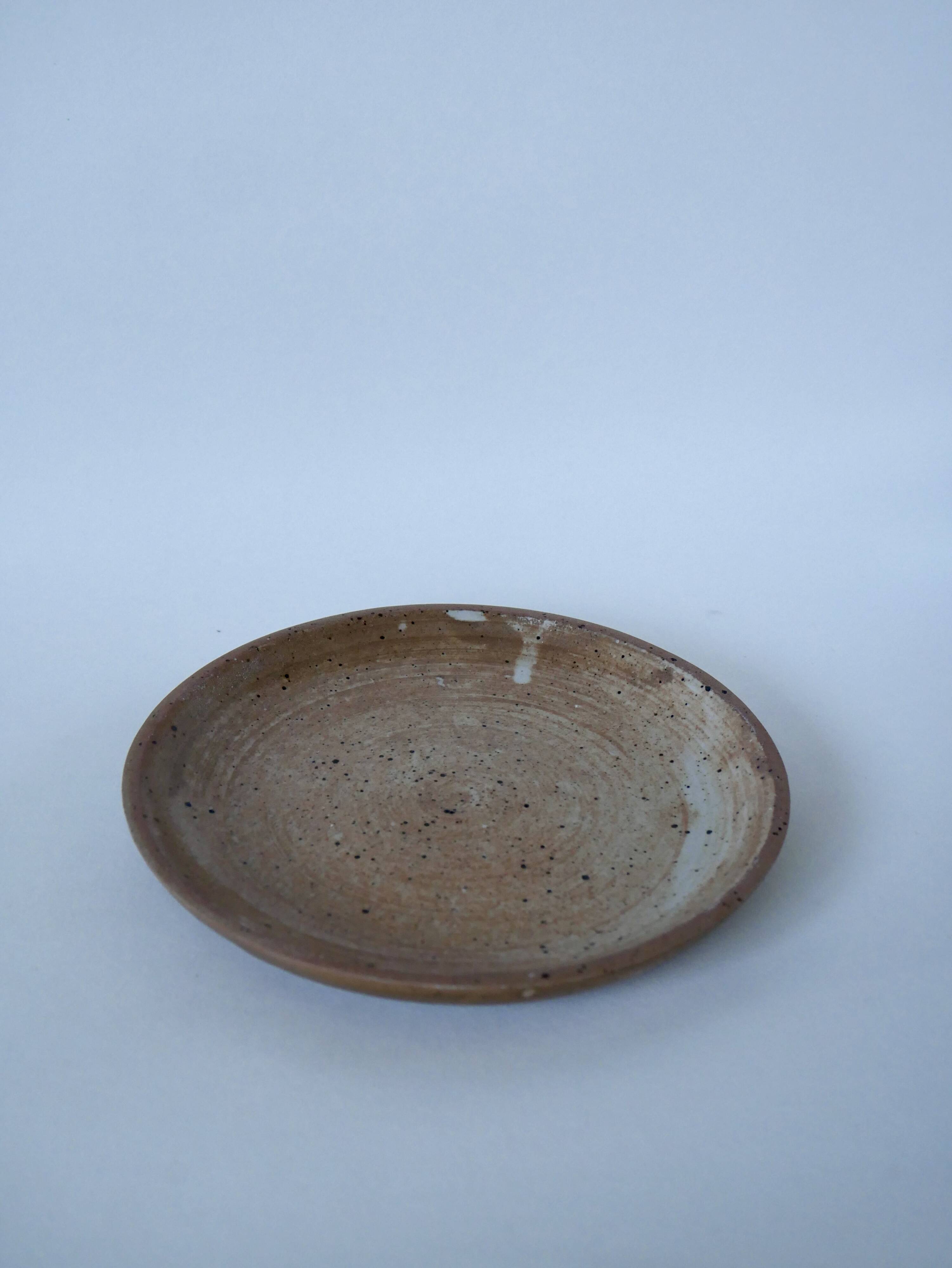 Set of 6 mix dessert plates in enamelled stoneware 1970