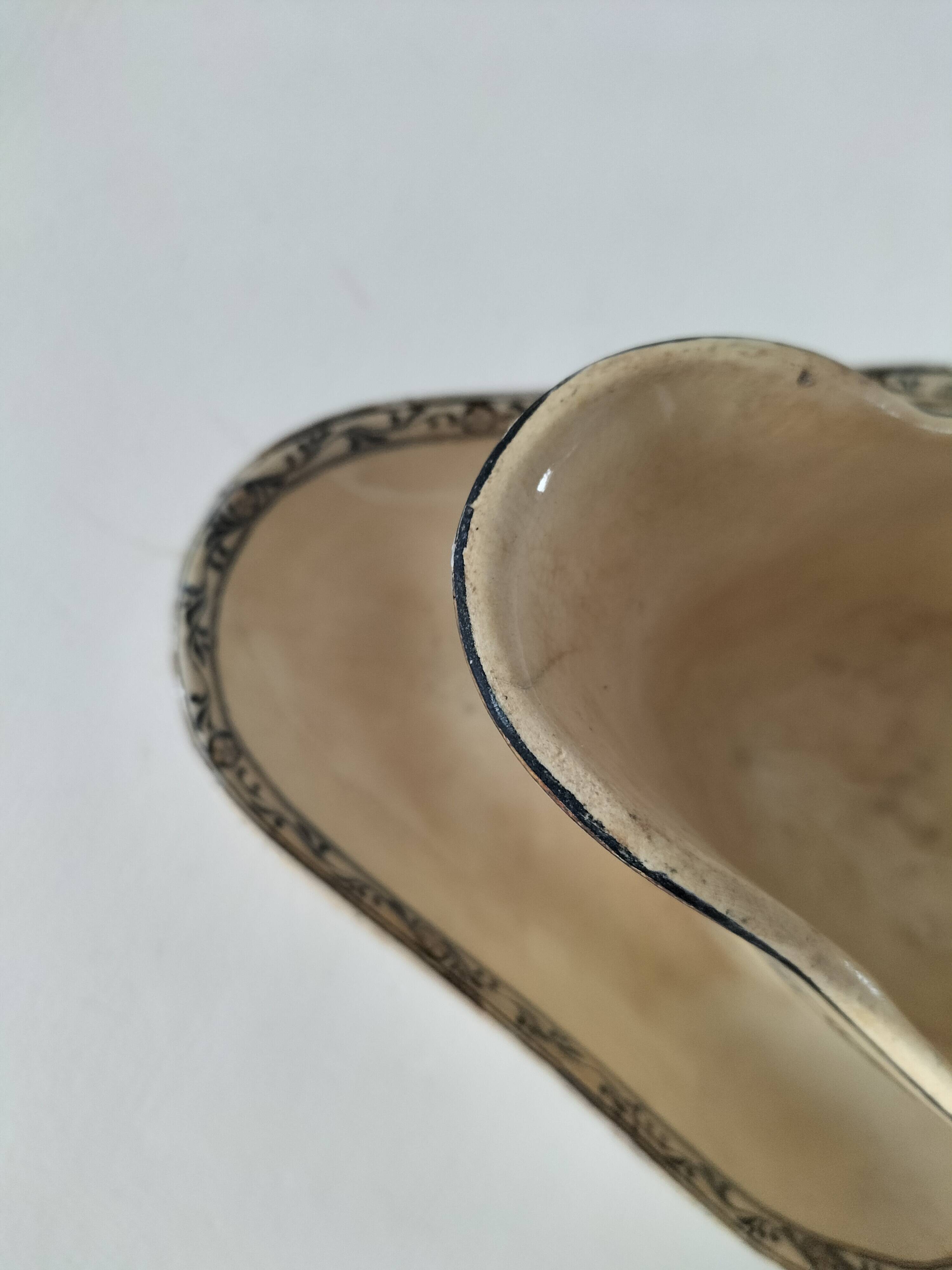 Antique ironstone gravy boat, E.C. Salins Royal model