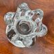 Pair of candle holders in crystal and vintage silver metal