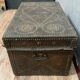 Carriage chest period 18th century in studded leather around 1750