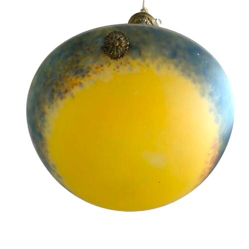 Art Nouveau glass paste suspension by Degué.