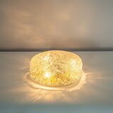 Plafonnier en verre de Murano Hillebrand en laiton, Allemagne, années 1970