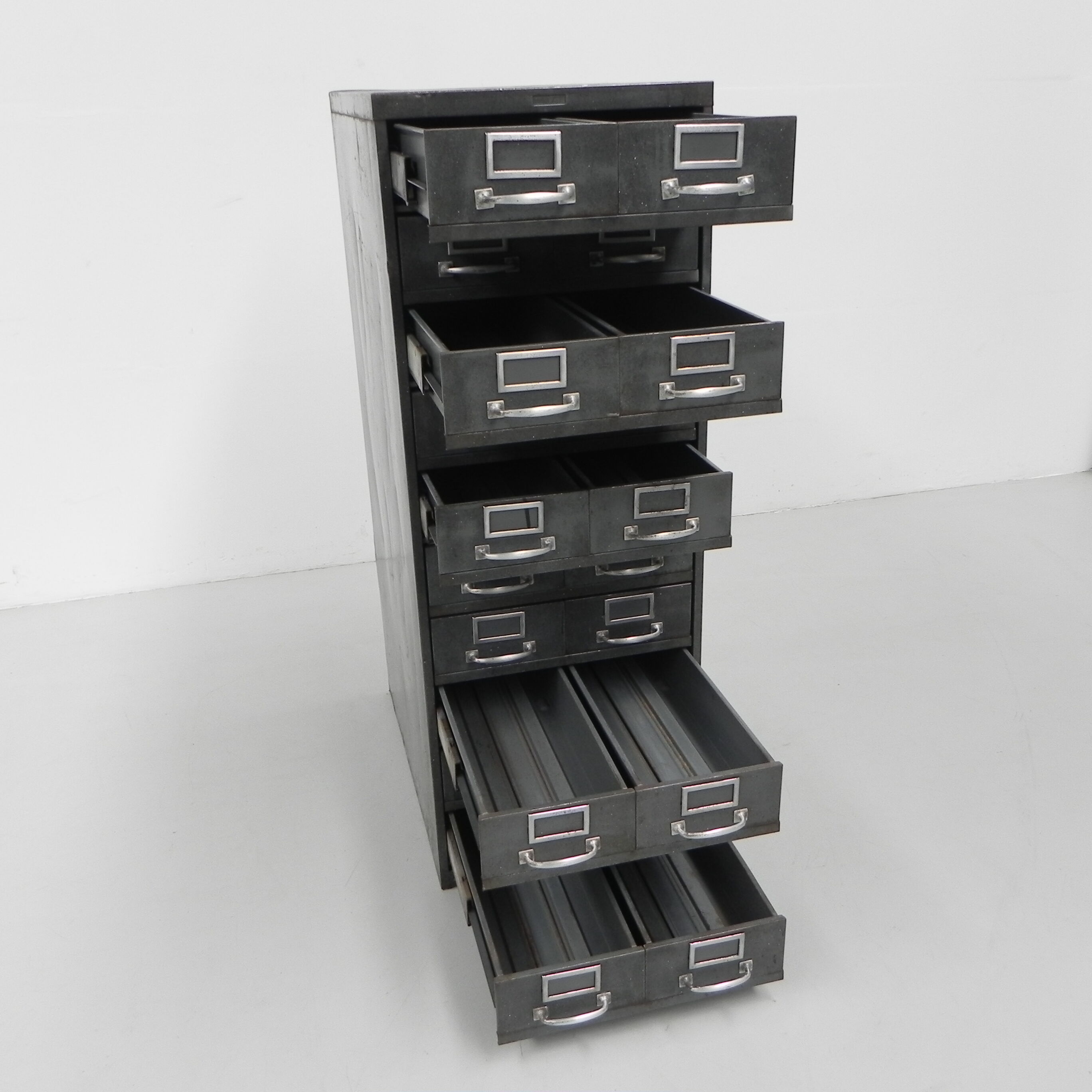 Industrial Steel Chest of Drawers with 20 Drawers