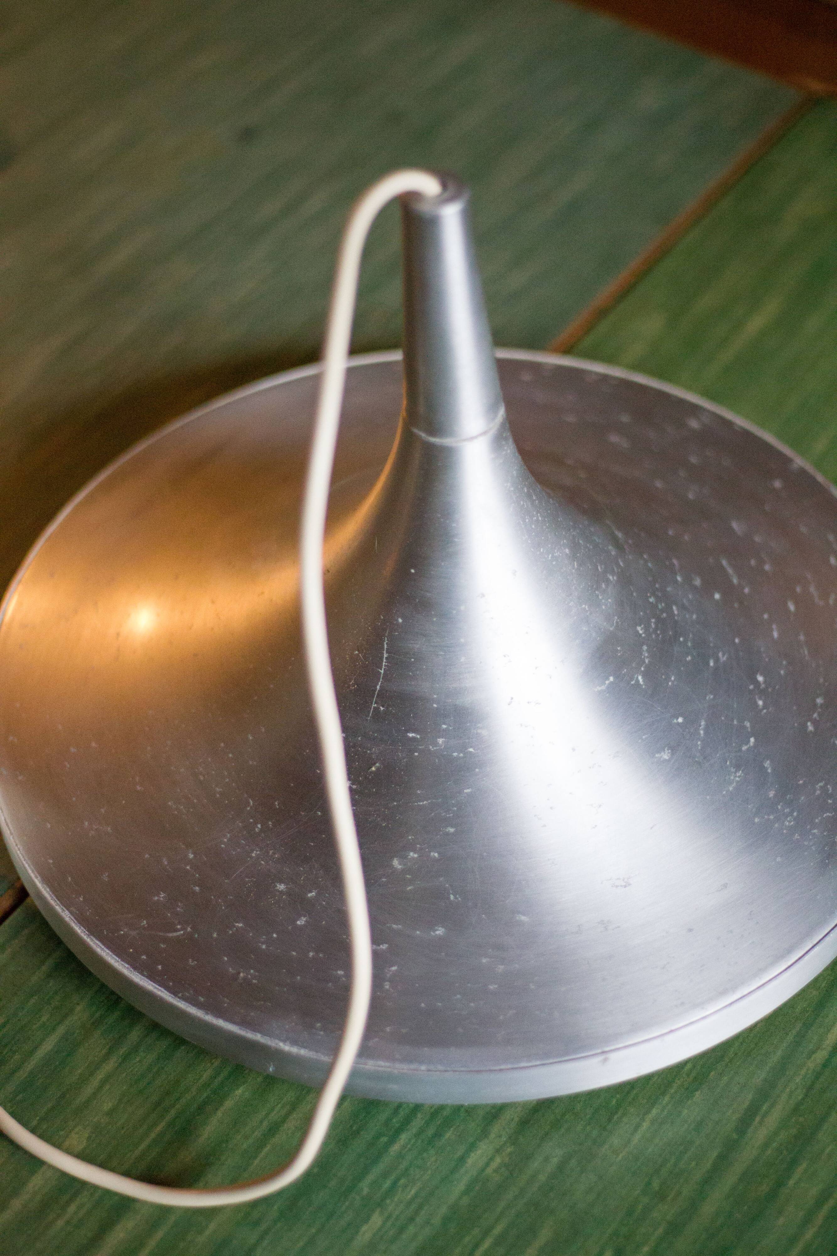 Space Age aluminum suspension, saucer suspension, vintage ceiling lamp, ceiling lamp