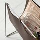 Modernist magazine rack in brown leather & chrome wire metal – 1970 design