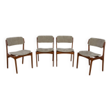 Mid-Century Model 49 Dining Chairs in Teak by Erik Buch for Odense Machine Gunning, 1960s, Set of 4