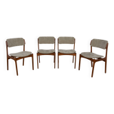Chaises de salle à manger Mid-Century modèle 49 en teck par Erik Buch pour Odense Machine Gunning, années 1960, lot de 4