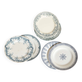 lot 6 assiettes terre de fer dépareillées