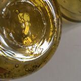 Pair of signed bubble glass cups Biot