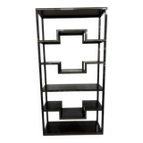 Pierre Vandel Paris shelf, black and gold, 1970s, France