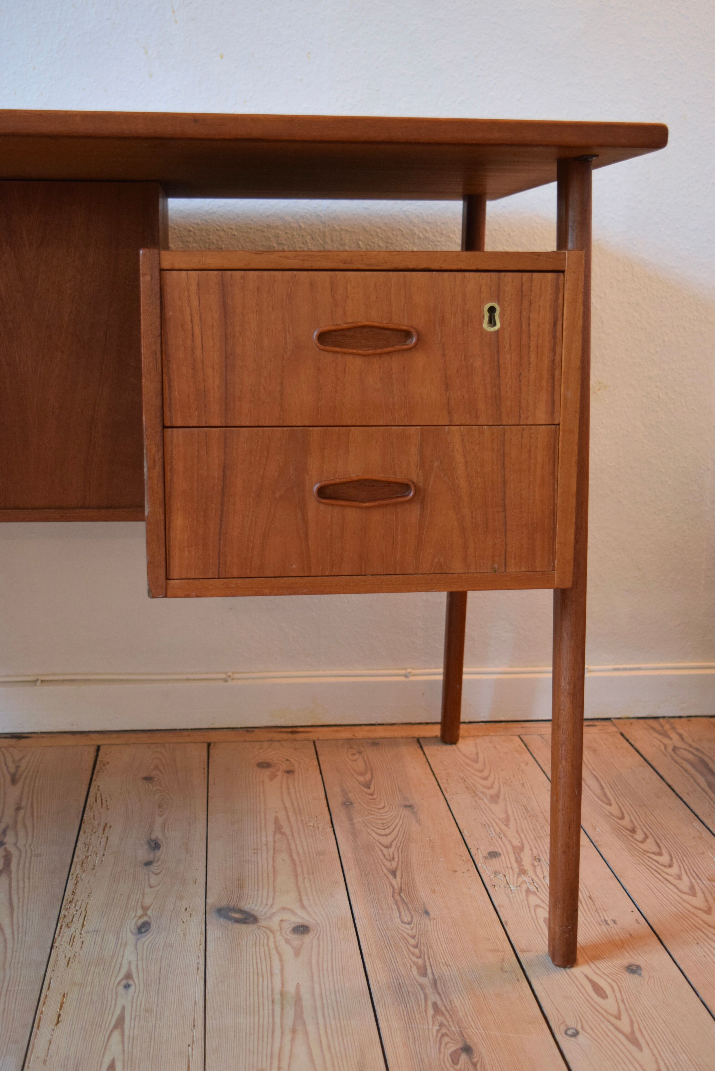 A.P. Svenstrup Danish Mid-Century Floating Teak Desk, 1960s.