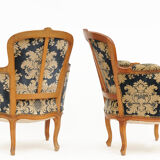 Pair of Louis XV-style shepherdess armchairs