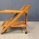 Vintage Italian foldable wooden serving cart, 1980s