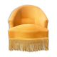 Ochre yellow velvet toad chair