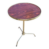 Table d'appoint  vintage, laiton et palissandre