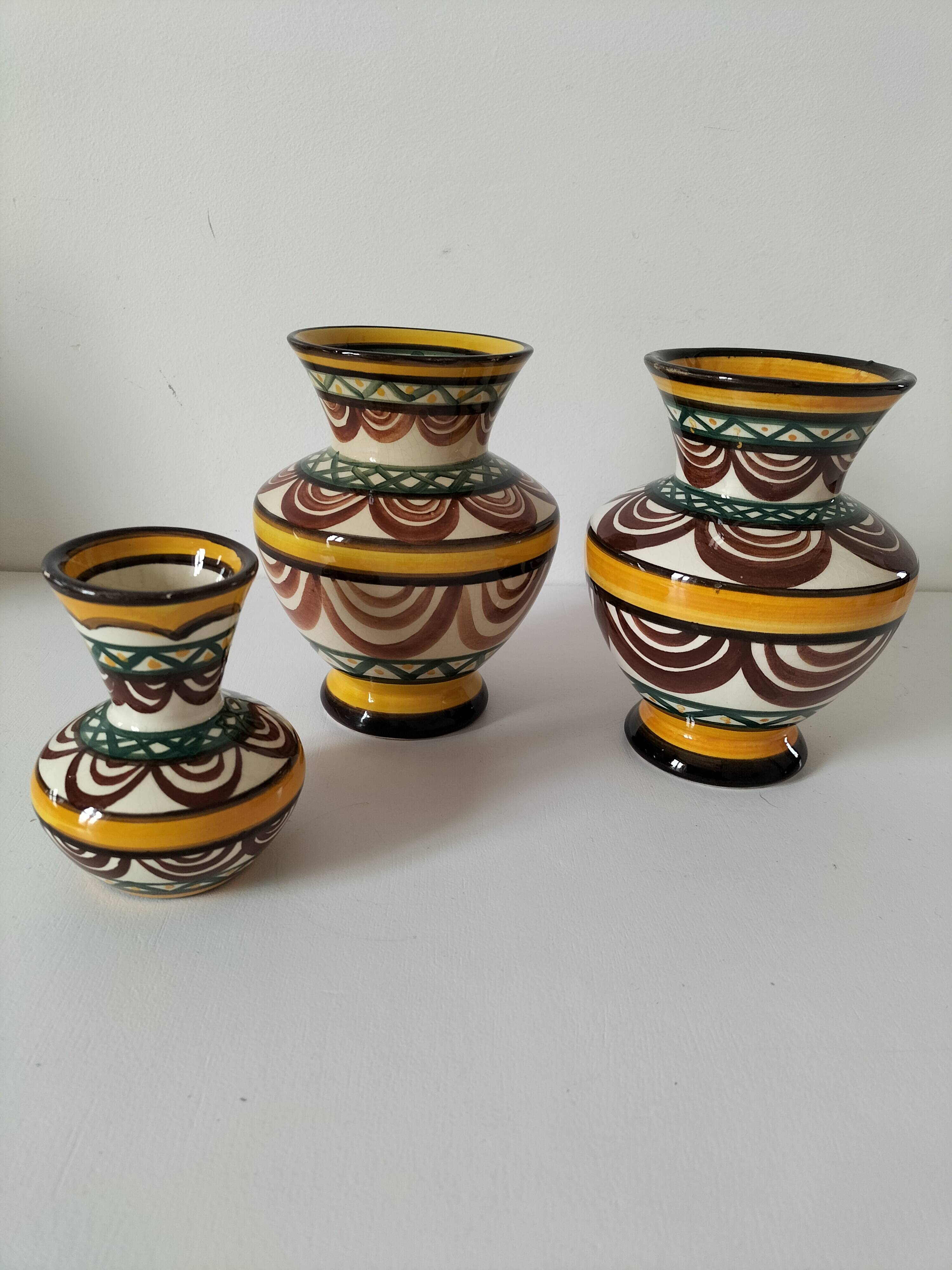 Trio of Saint Jean de Bretagne vases