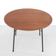 Round teak dining table by Arne Jacobsen model 3600 by Fritz Hansen for Pastoe