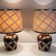Important pair of ceramic lamps. French work.