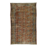 One-of-a-kind turkish handwoven vintage rug - rustic vintage charm 265x 168