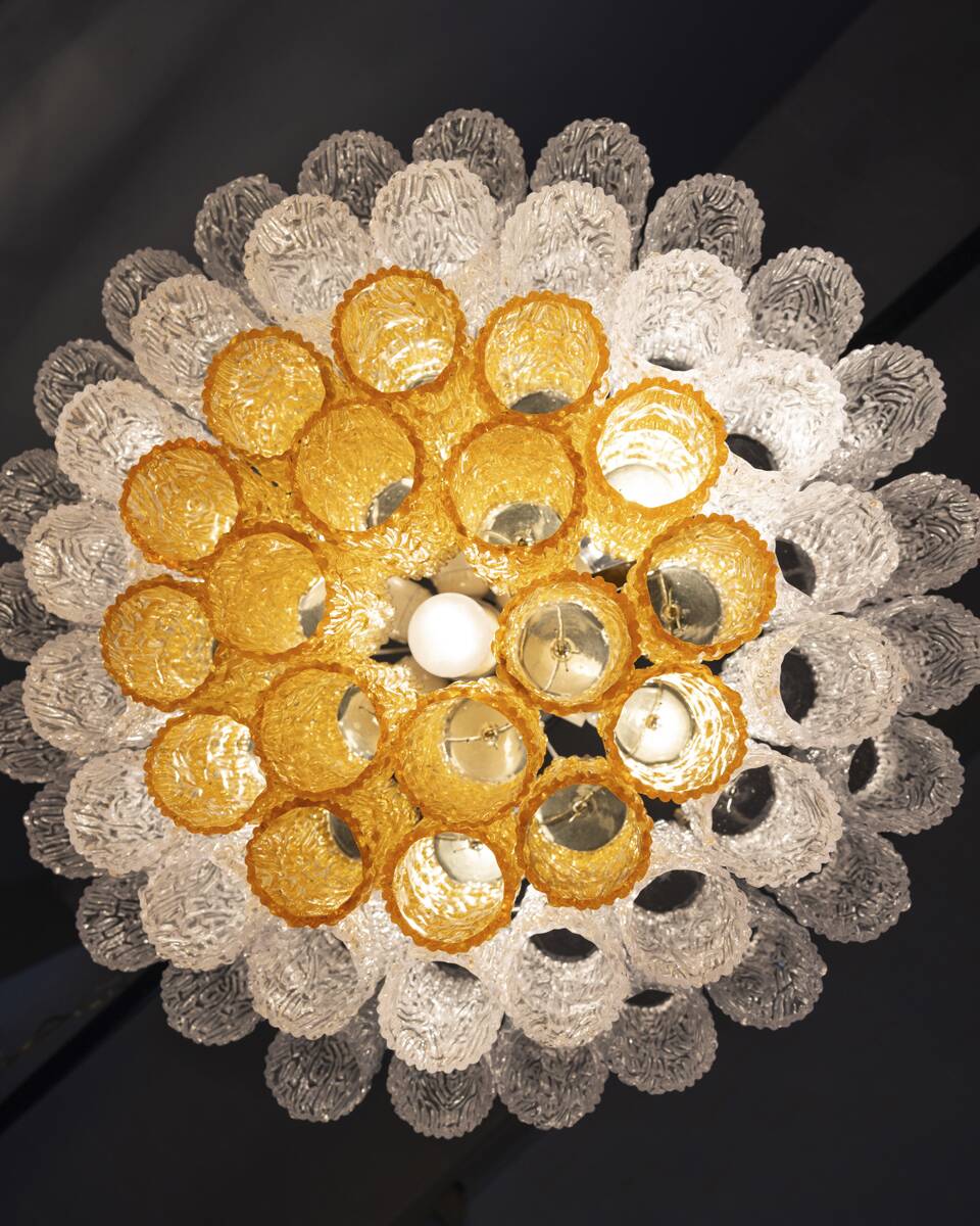 Vintage 1960s Murano Glass Pendant Chandelier, Italian Design