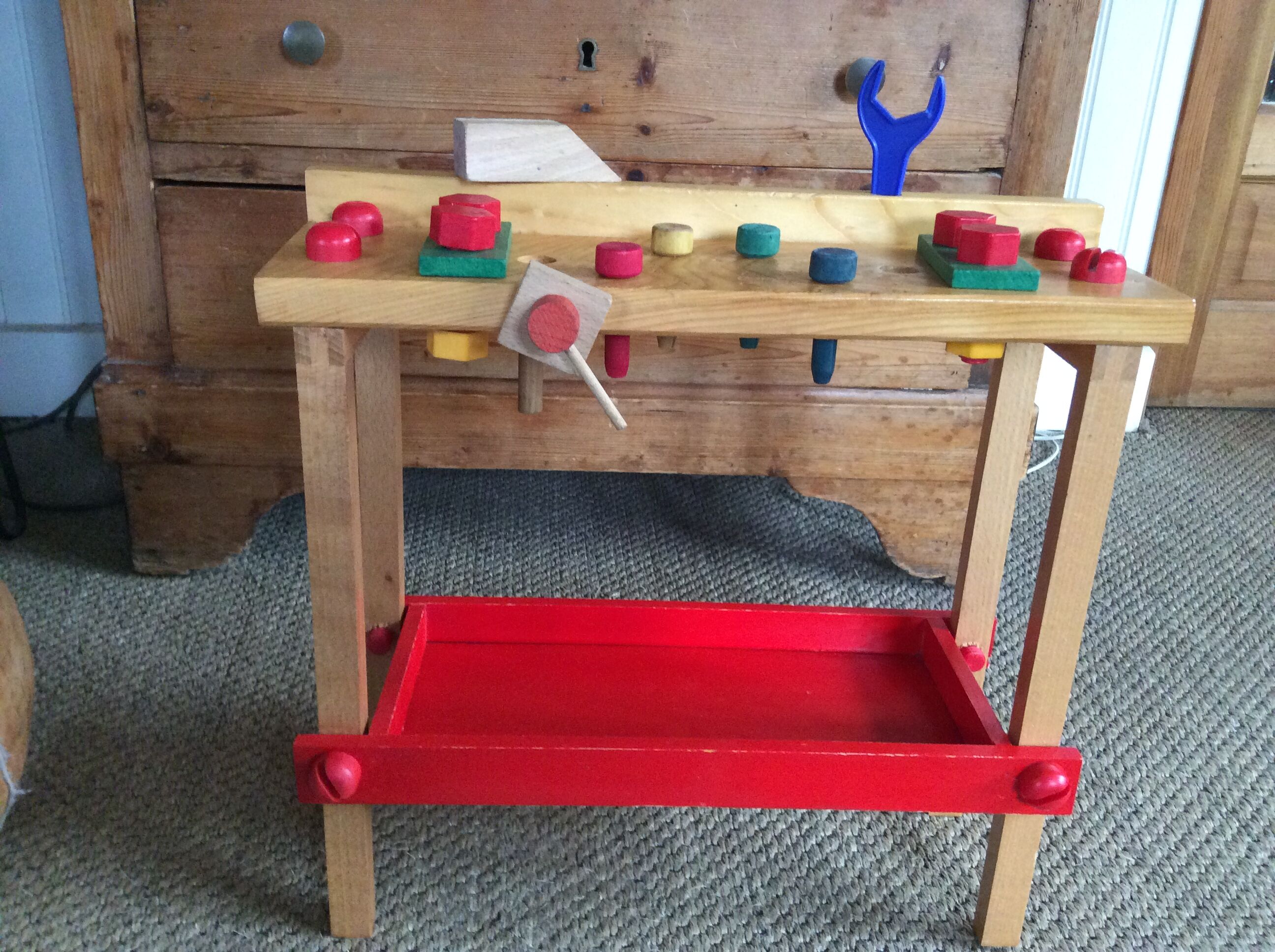 Child wooden workbench
