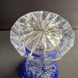 Large vase – Cut crystal lined with cobalt blue – Bohemia