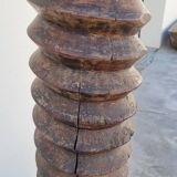 Colonne vis de pressoir en bois ancienne 19ème art populaire rustique en chêne