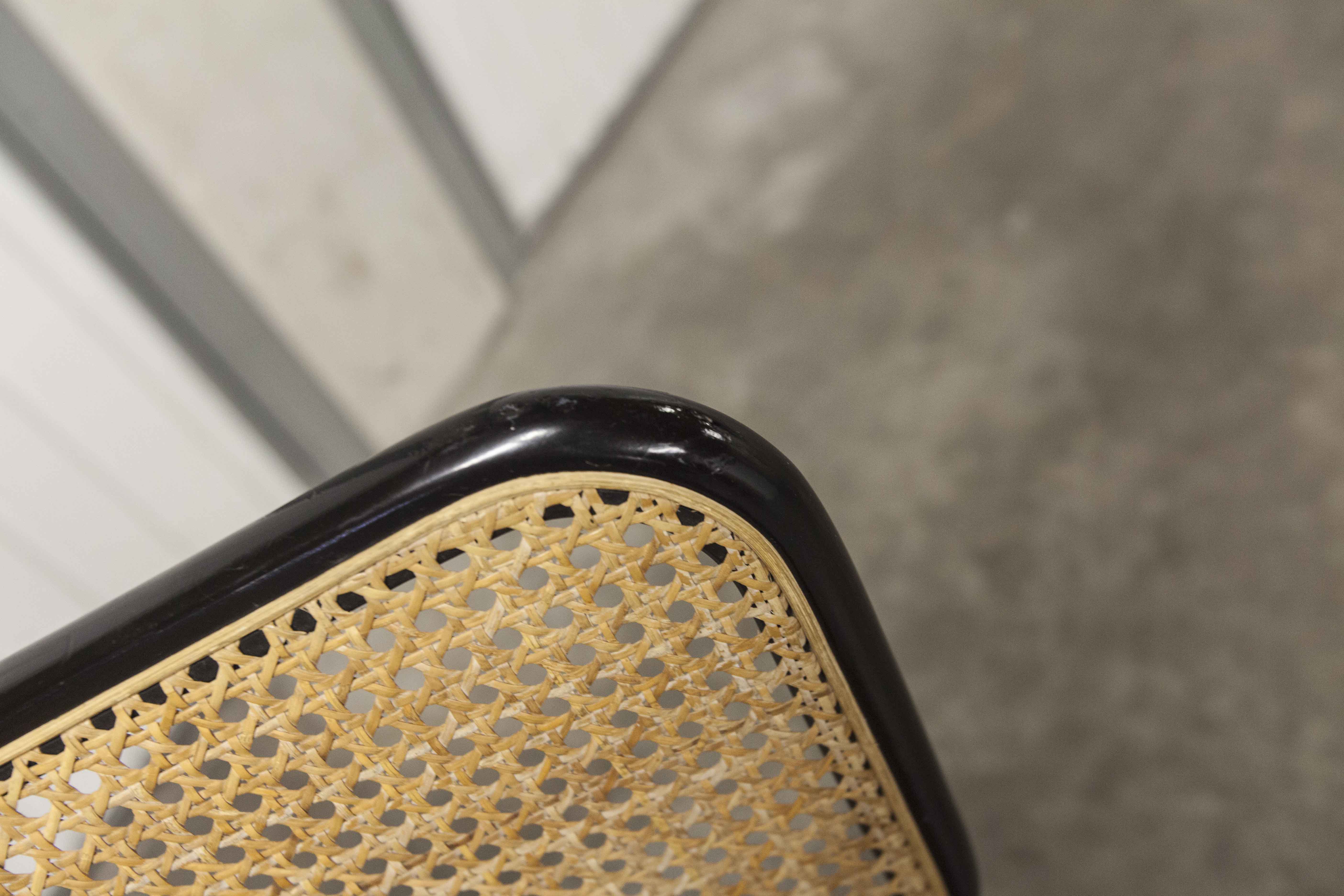 Pair of black Breuer B32 chairs restored, new stamps